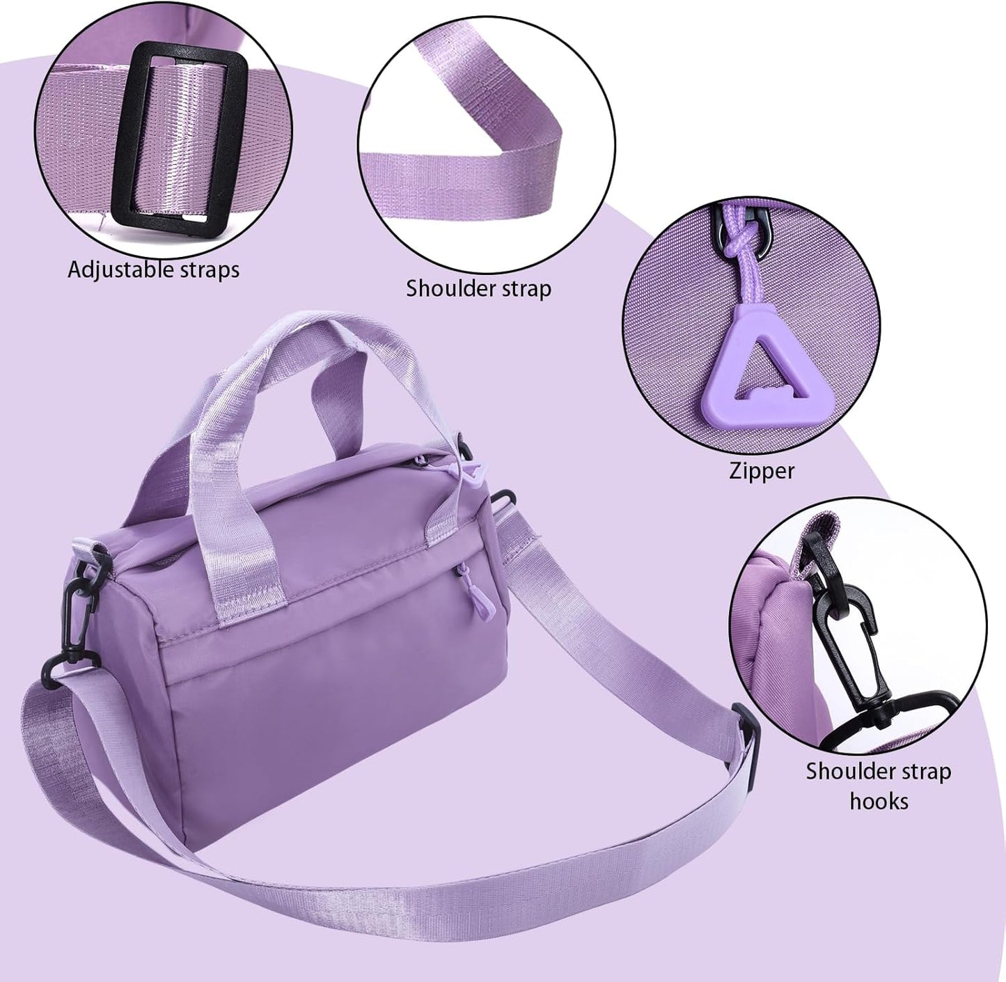 Mini Gym Bag Small Sport Bag Adjustable Duffle Bag Detachable Strap Gym Tote for Men Women Portable Shoulder Fitness Bag for Travel Sports