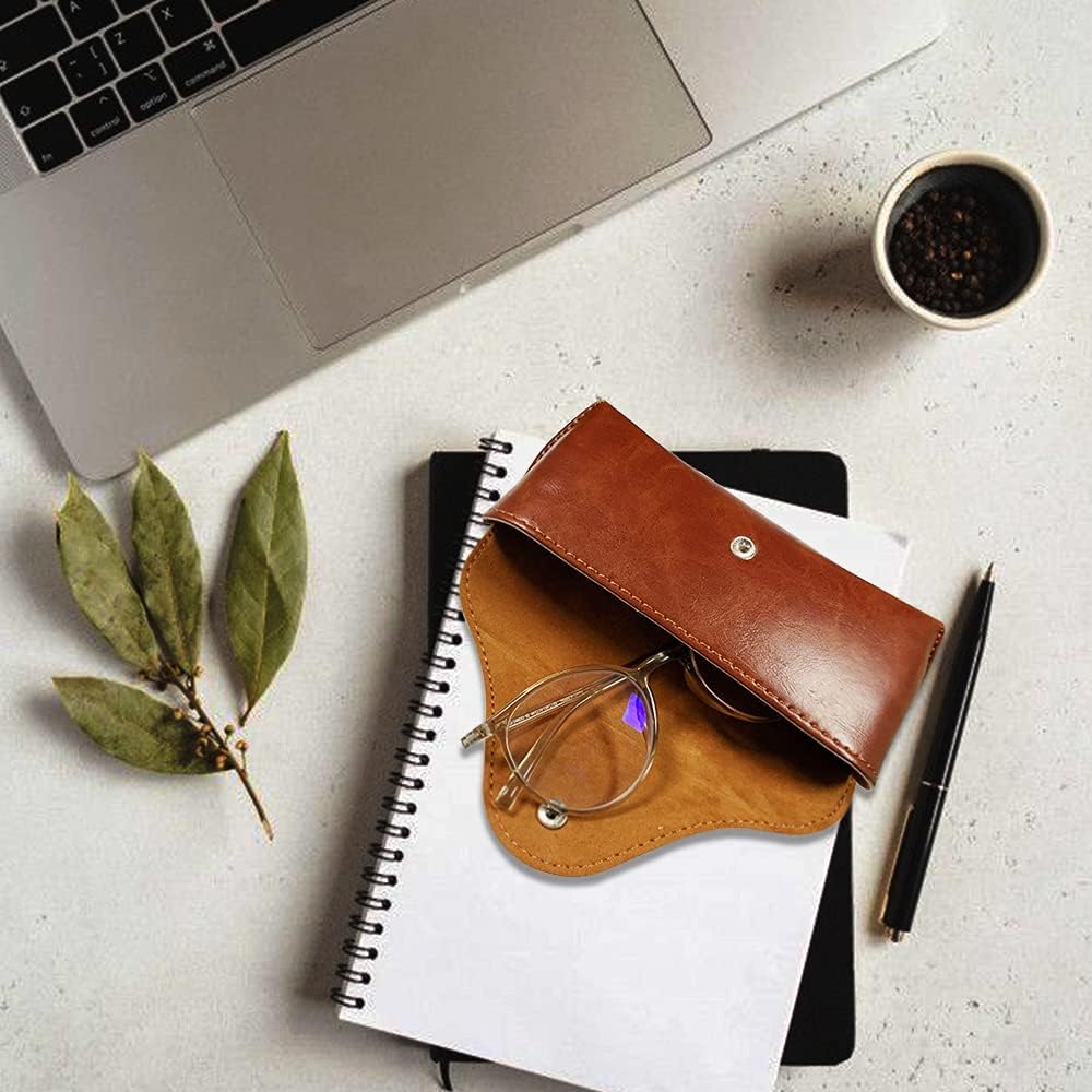 Portable PU Leather Sunglasses Pouch Soft Eye Glasses Carry Case for Women Men