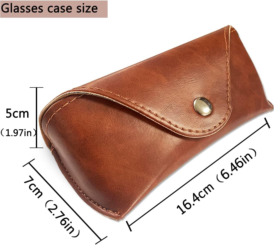 Portable PU Leather Sunglasses Pouch Soft Eye Glasses Carry Case for Women Men