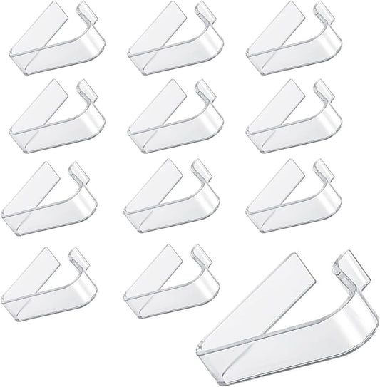 Picnic Table Cloth Clips Outdoor, 12 Pcs Plastic Tablecloth Clips Clear Table Cloth Holder Cover Clip for Tablecloth Indoor Home