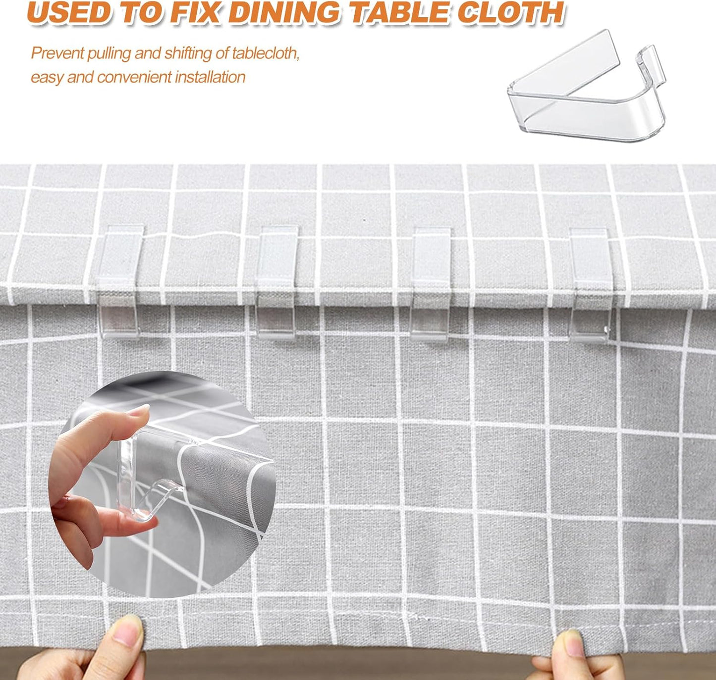 Picnic Table Cloth Clips Outdoor, 12 Pcs Plastic Tablecloth Clips Clear Table Cloth Holder Cover Clip for Tablecloth Indoor Home