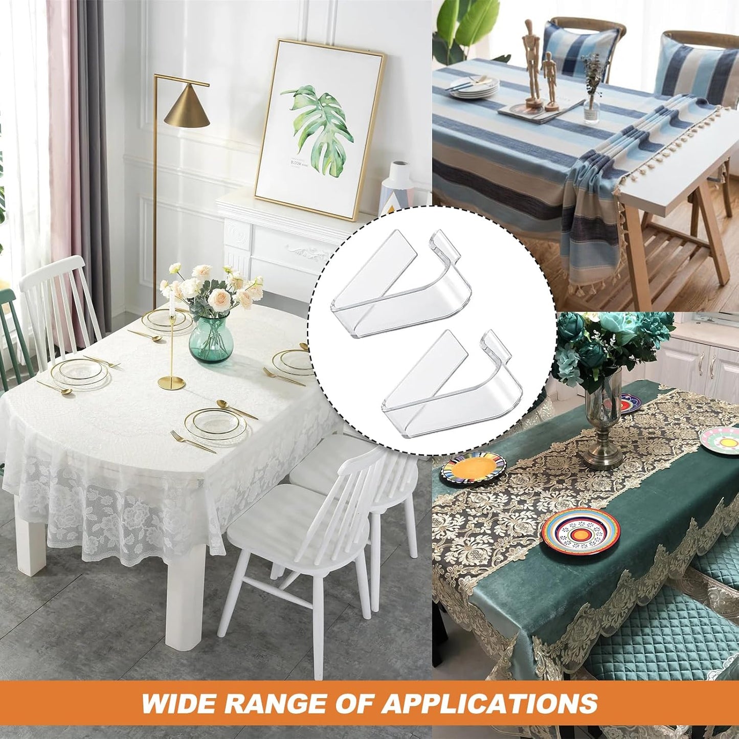 Picnic Table Cloth Clips Outdoor, 12 Pcs Plastic Tablecloth Clips Clear Table Cloth Holder Cover Clip for Tablecloth Indoor Home