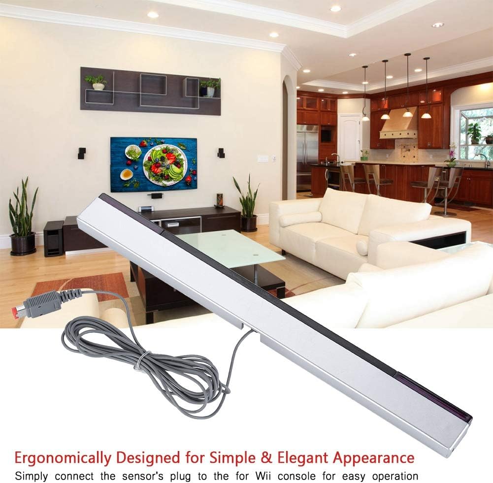 Wii Sensor Bar, Wired Infrared Sensor Bar IR Signal Ray Sensor Bar for Nintendo Wii and Wii U Console