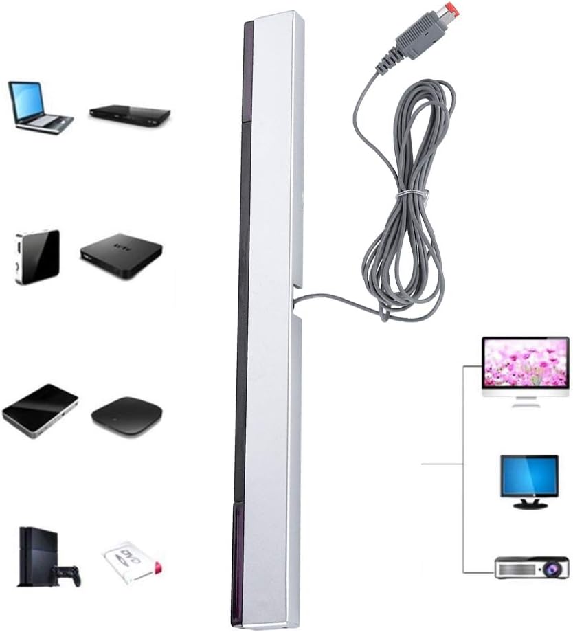 Wii Sensor Bar, Wired Infrared Sensor Bar IR Signal Ray Sensor Bar for Nintendo Wii and Wii U Console