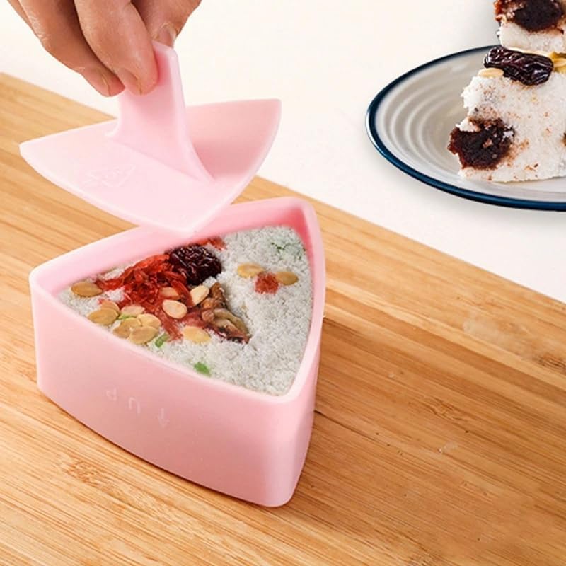 3Pcs Onigiri Triangle Rice Ball Maker, Plastic Triangle Rice Ball Mold Musubi Maker Press, Non Stick Making Machine Sushi Press, Sushi Press Mold with Triangular Shape for Home DIY