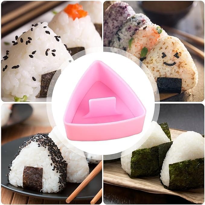 3Pcs Onigiri Triangle Rice Ball Maker, Plastic Triangle Rice Ball Mold Musubi Maker Press, Non Stick Making Machine Sushi Press, Sushi Press Mold with Triangular Shape for Home DIY