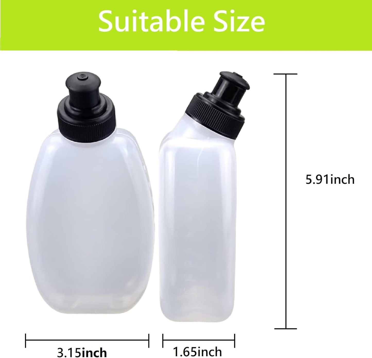 2x10oz BPA-Free Water Bottles for the Running Hydration Belt, Fuel Belts Replacement Bottle Set for Marathon Walking Hiking Cycling Trail Skiing（2 Pack）