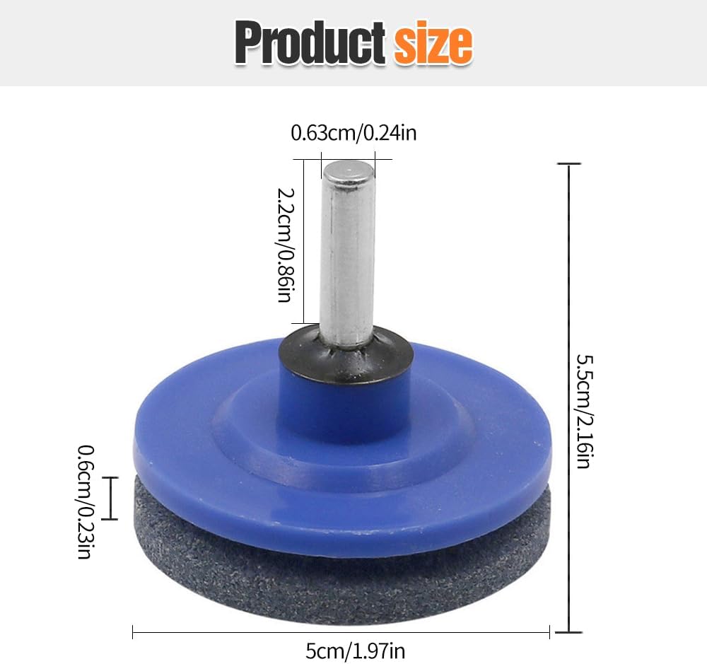 Lawn Mower Blade Sharpener, 3/4/5PCS Lawn Mower Blade Sharpener Tool Kits, Universal Lawnmower Blade Sharpener for Any Hand Drill for Man Dad (Blue/3PC)