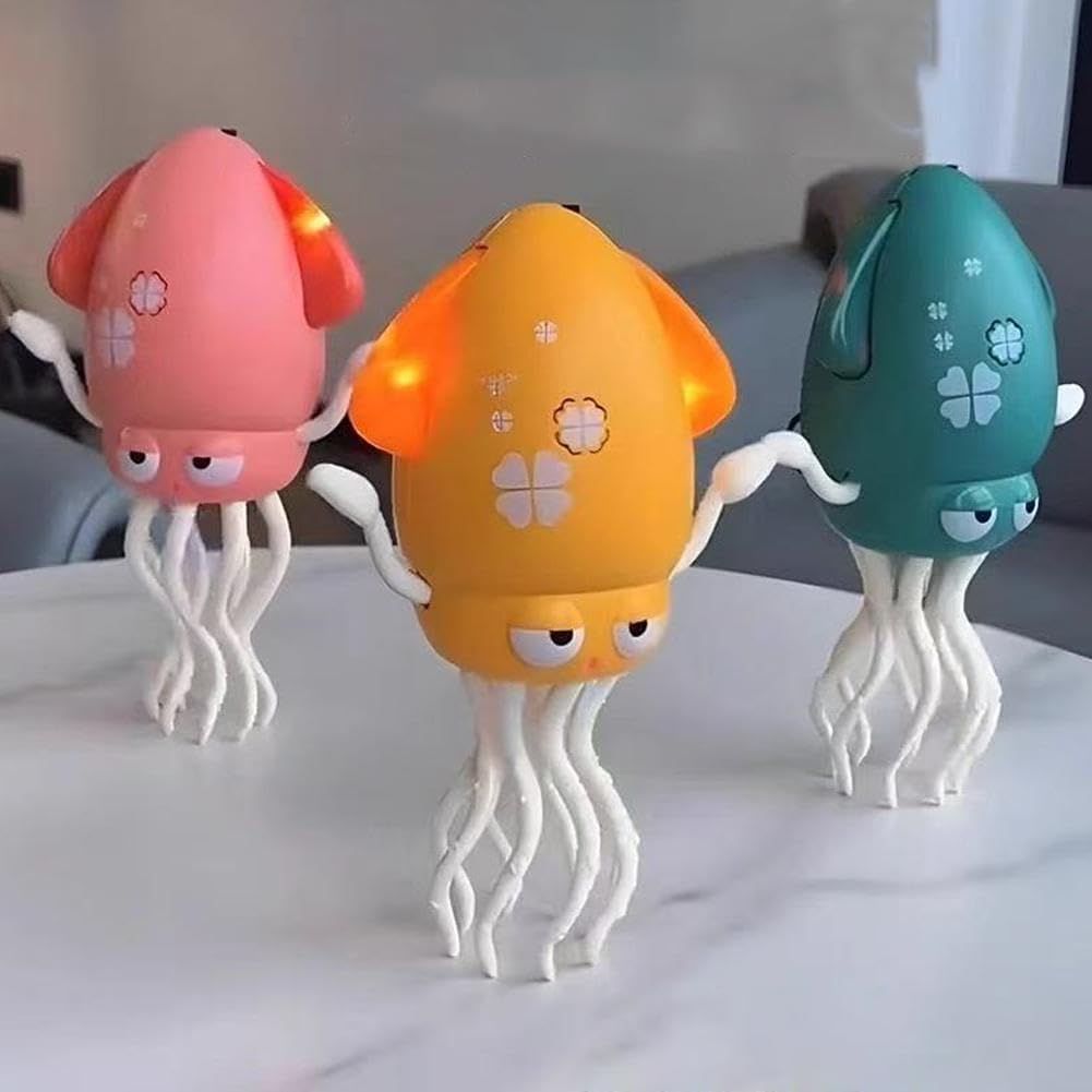 Magic Dancing Octopus Toy, Electric Dancing Octopus Baby Toy, Automatic Evasion Octopus Toy with Led Light and Music, Electronic Early Development Toys Birthday Gifts (Gray)