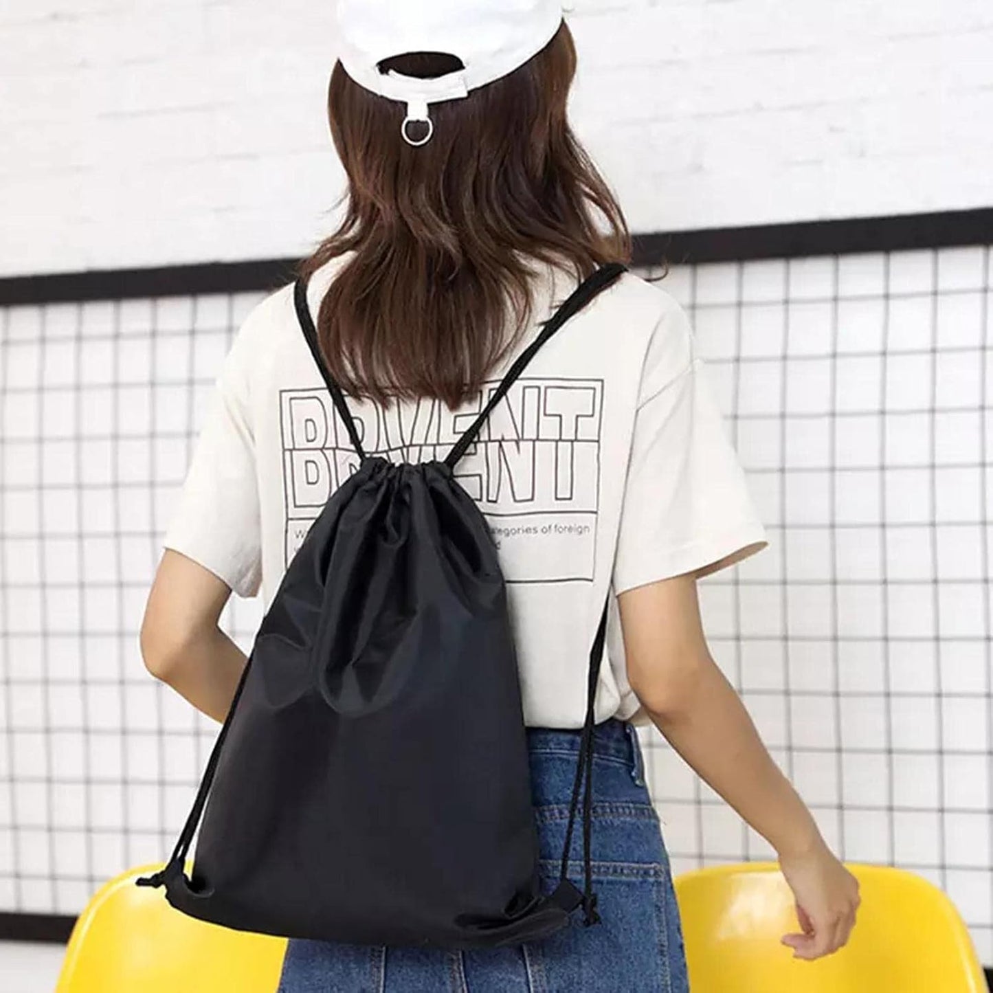 Drawstring Backpack Sports Gym Bag for Women Men,Folding Sport Backpack Drawstring Bag for Home Travel Storage Use
