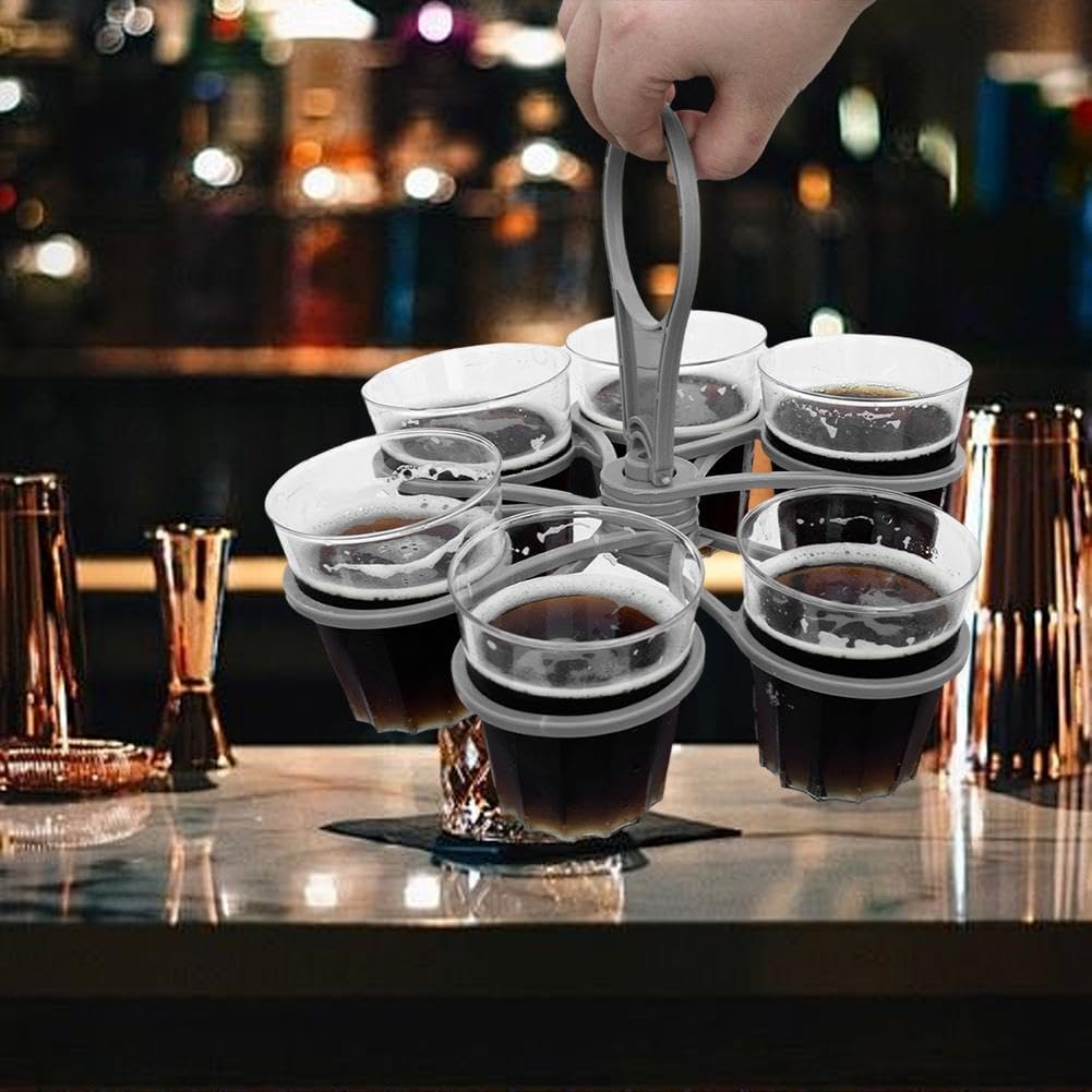Rotating Cup Holder Fold Away Cup Carrier,Portable Drink Carrier for Big Cups,Reusable Drink Delivery Carrier with Handle for Festival Sports