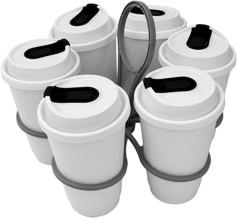 Rotating Cup Holder Fold Away Cup Carrier,Portable Drink Carrier for Big Cups,Reusable Drink Delivery Carrier with Handle for Festival Sports