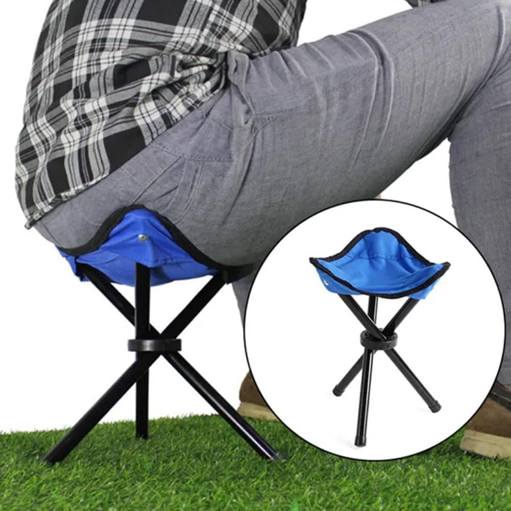 Travel Folding Camping Stool, Camping Fishing Stool for Adults, Portable Tripod Seat Fishing Chair Seat for Camping Fishing Hiking Gardening and Beach Garden Painting (Red)