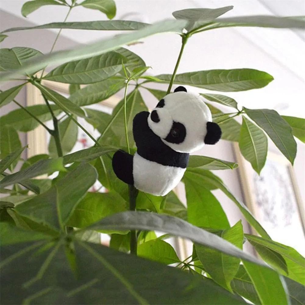 Mini Panda Figurines,Cute Panda Bamboo Toys Panda Cake Decoration,Panda Clips Curtain Holder,Home Decoration Plant Pots Bonsai Craft Decor,Chinese Style Souvenir