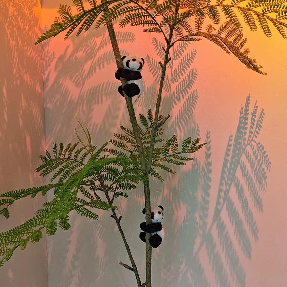 Mini Panda Figurines,Cute Panda Bamboo Toys Panda Cake Decoration,Panda Clips Curtain Holder,Home Decoration Plant Pots Bonsai Craft Decor,Chinese Style Souvenir