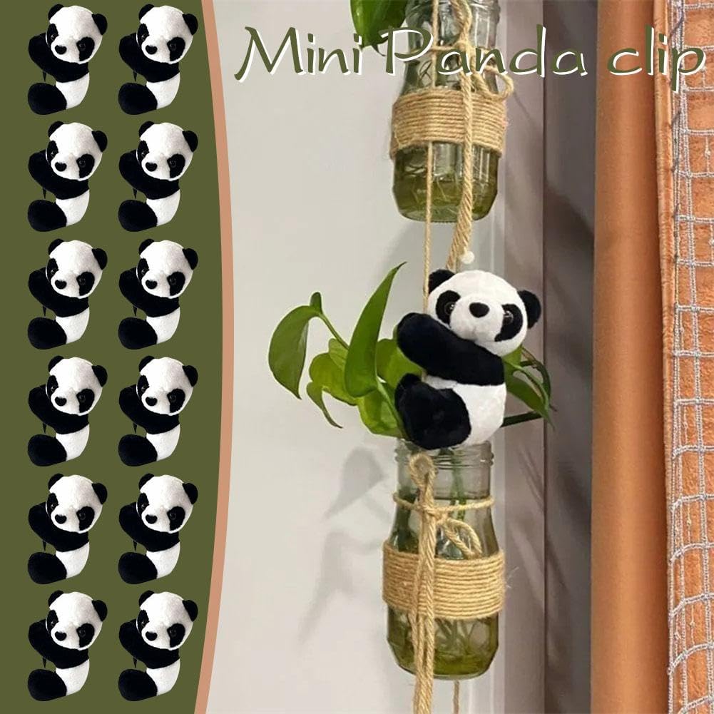 Mini Panda Figurines,Cute Panda Bamboo Toys Panda Cake Decoration,Panda Clips Curtain Holder,Home Decoration Plant Pots Bonsai Craft Decor,Chinese Style Souvenir