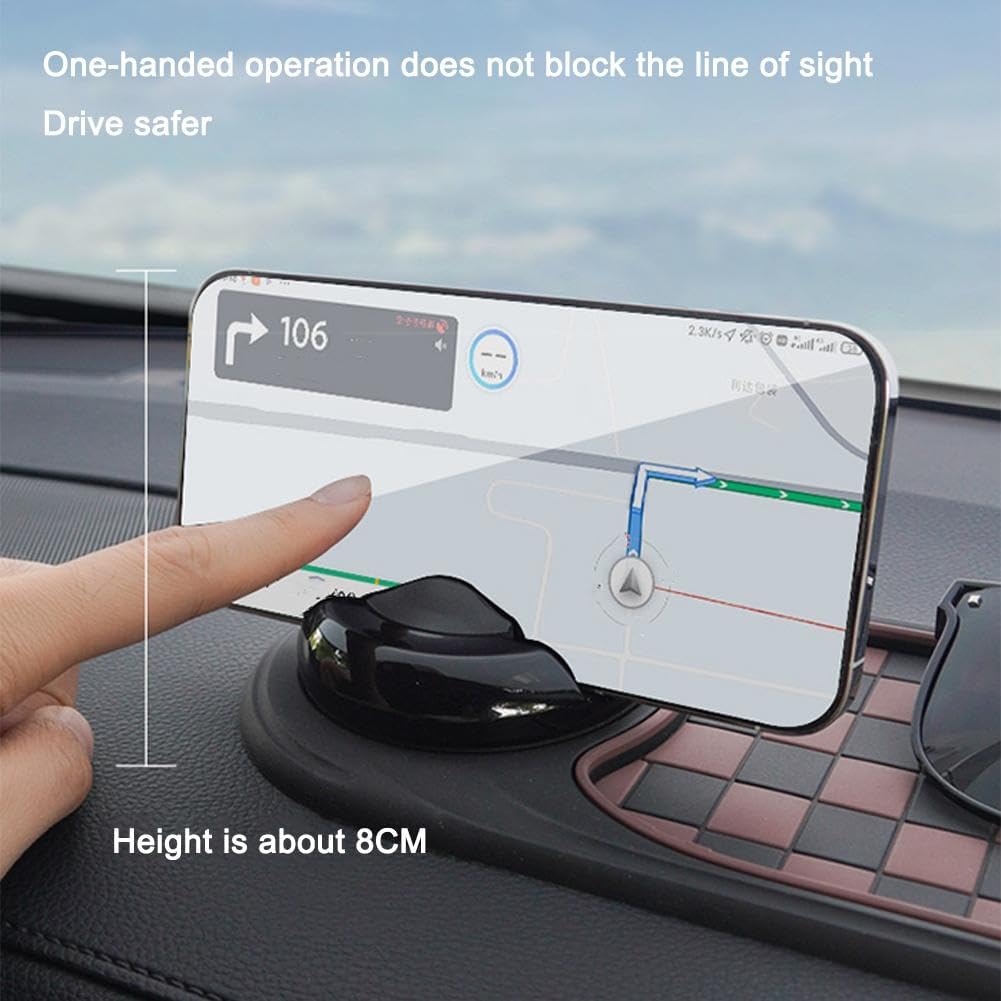 Multifunction Car Anti-Slip Mat Auto Universal Phone Holder, Rotatable Anti Skid Car Dashboard Pad with Temporary Parking Numbe and Large Pad for Phones Sunglasses Keys Gadgets