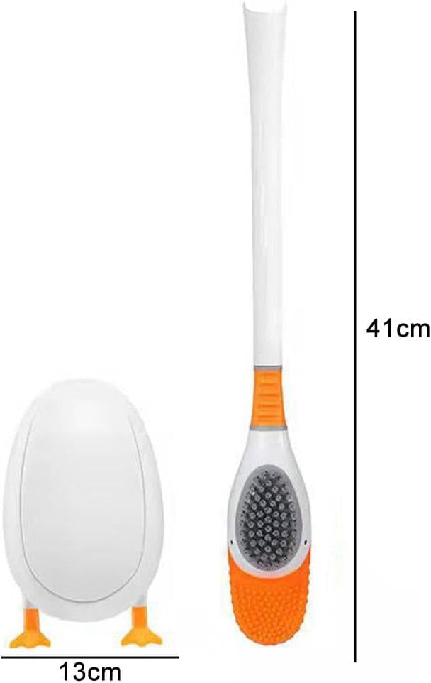 Diving Duck Toilet Brush,Soft Silicone Flex Toilet Brush and Holder,Cartoon Duck Deep Cleaning Bathroom Brush Toilet Accessory,Creative Wall-Mounted Silicone Toilet Cleaner Brush