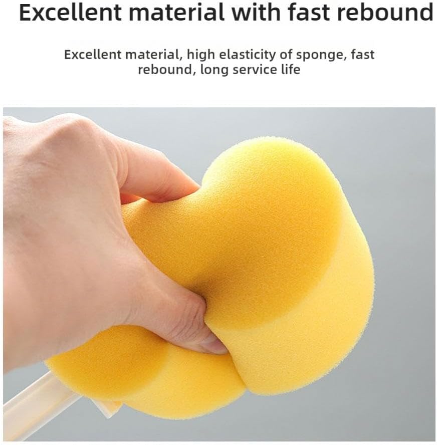 Long Handle Bath Sponge,Handled Back Sponge for Shower,Lightweight Back Washer Handled Butt Scrubber Shower Brush for Foot Body Cleaning Bathing Limited Motion