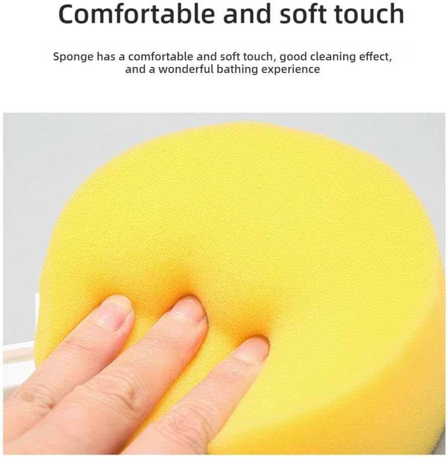 Long Handle Bath Sponge,Handled Back Sponge for Shower,Lightweight Back Washer Handled Butt Scrubber Shower Brush for Foot Body Cleaning Bathing Limited Motion