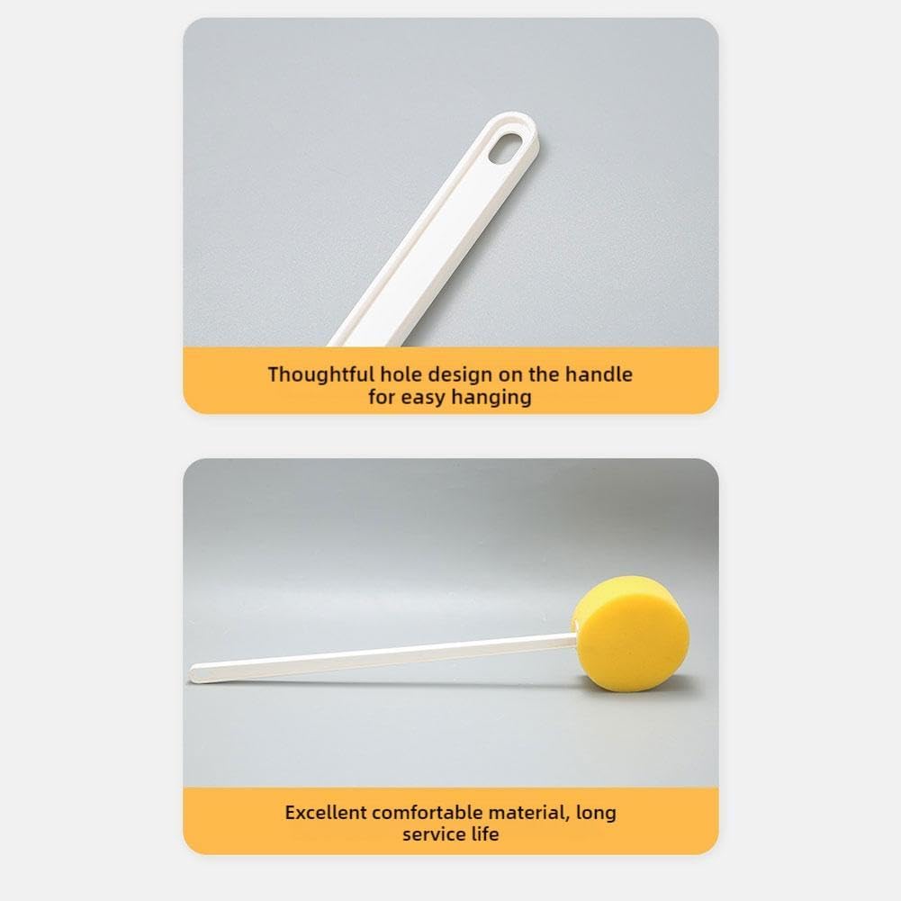 Long Handle Bath Sponge,Handled Back Sponge for Shower,Lightweight Back Washer Handled Butt Scrubber Shower Brush for Foot Body Cleaning Bathing Limited Motion