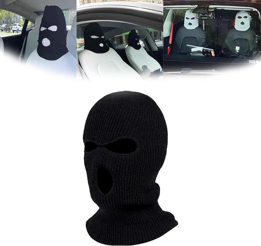 Car Headrest Cover, Funny Face Mask Auto Front Seat Head Rest Protector, Universal Ski Mask Wrap Protection,Spoof Face Car Decoration Interior Accessories for Most Cars,Trucks,SUV Models