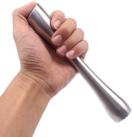 Stainless Steel Cocktail Muddler 8" Professional Old Fashioned & Mojitos Drink Muddler Ideal Bartender Tool