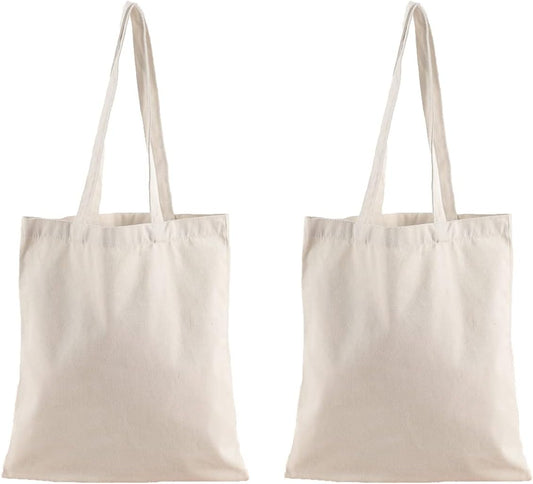 Reusable Grocery Shopping Bags Cotton Tote Bag, Blank Tote Canvas Bags for DIY Craft, Grocery,Shopping,Drawing