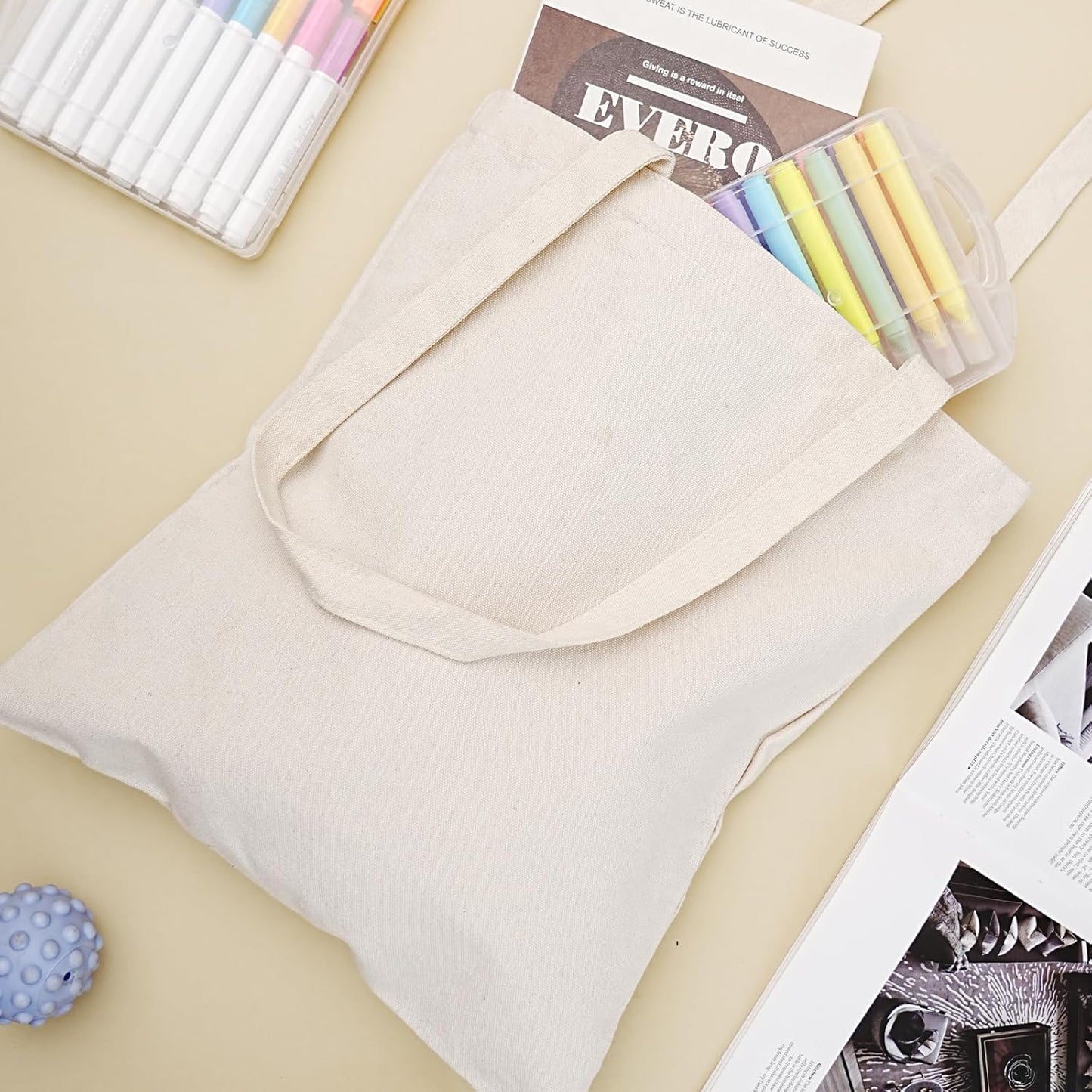 Reusable Grocery Shopping Bags Cotton Tote Bag, Blank Tote Canvas Bags for DIY Craft, Grocery,Shopping,Drawing