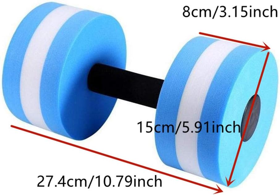 Water Aerobics EVA Water Foam Floating Dumbbell Automatic Float Aquatic Barbell for Water Yoga Fitness and Pool Exercise