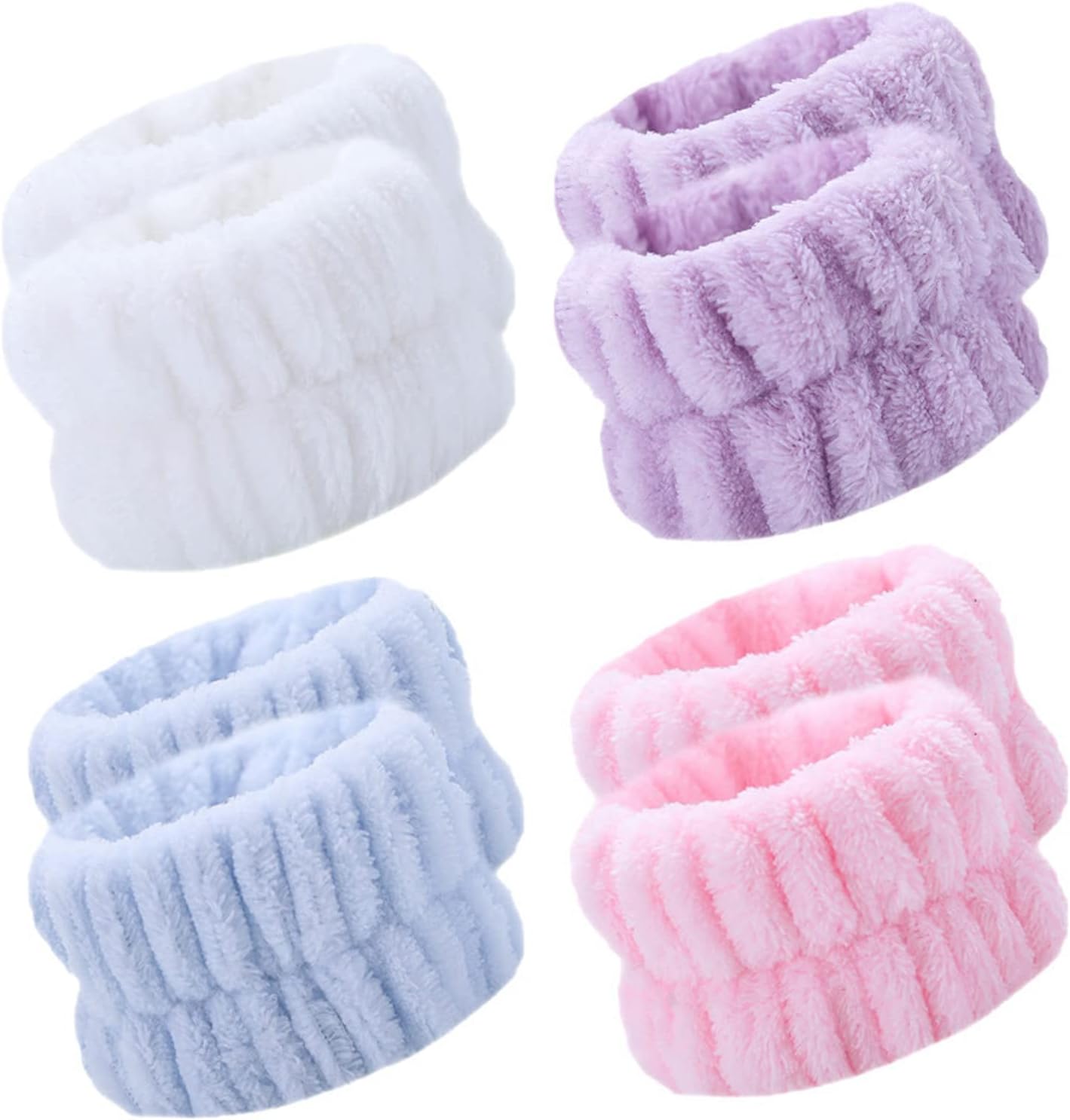 8PCS Wristbands for Washing Face, Microfiber Wrist Wash Bands, Towel Scrunchies Spa Face Wash Wristbands Prevent Water from Spilling Down Your Arms (4)