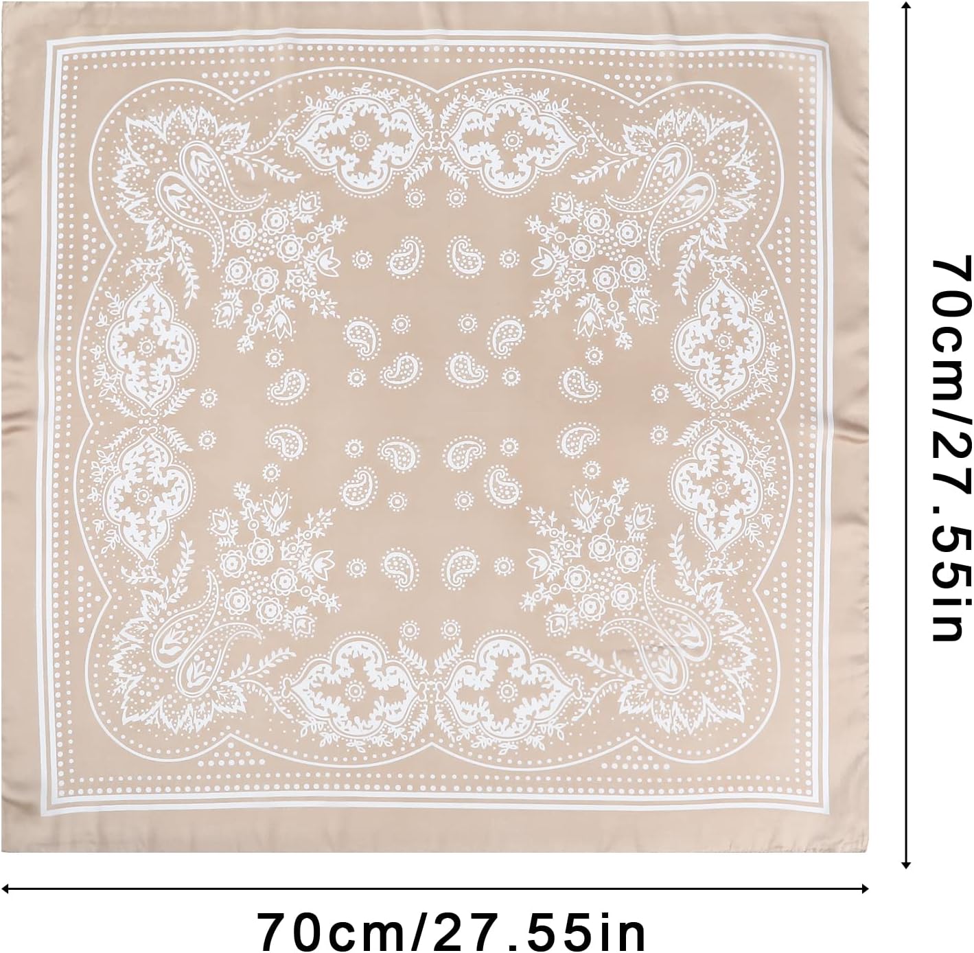 27 Inches Silk Feeling Square Head Scarf 4 Pcs Satin Square Head Scarves for Women Hair Bandanas