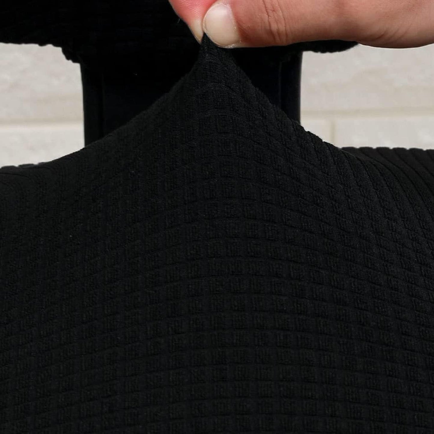 Office Chair Covers, Elastic Stretch Computer Chair Seat Slipcovers Super Fit Anti-dust Desk Seat Cover Spandex Removable Washable Kitchen Chair Protective Cover (Black)
