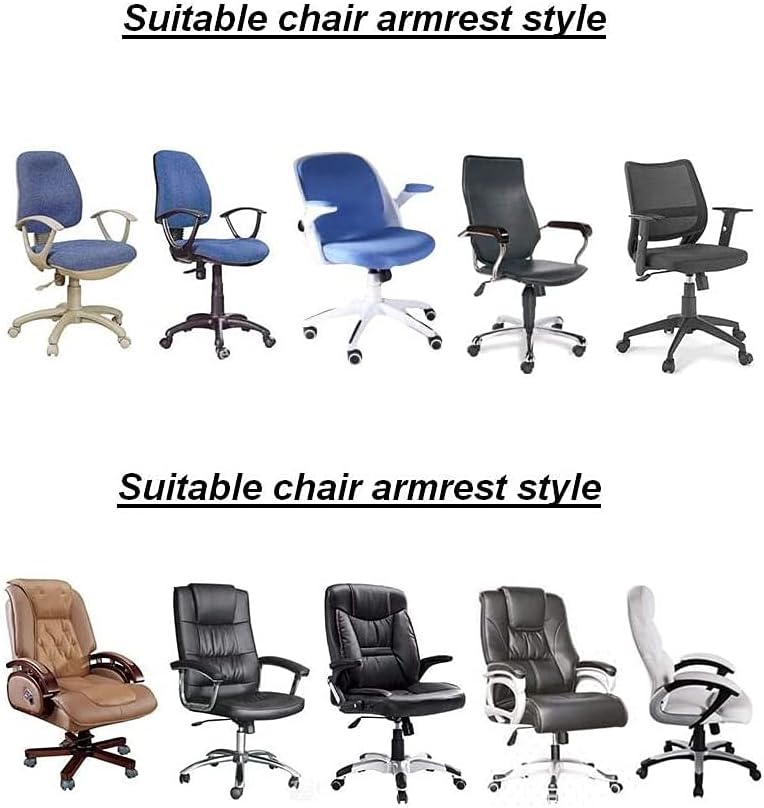 Removable Washable Office Chair Armrest Slipcovers Covers Pads (Black)