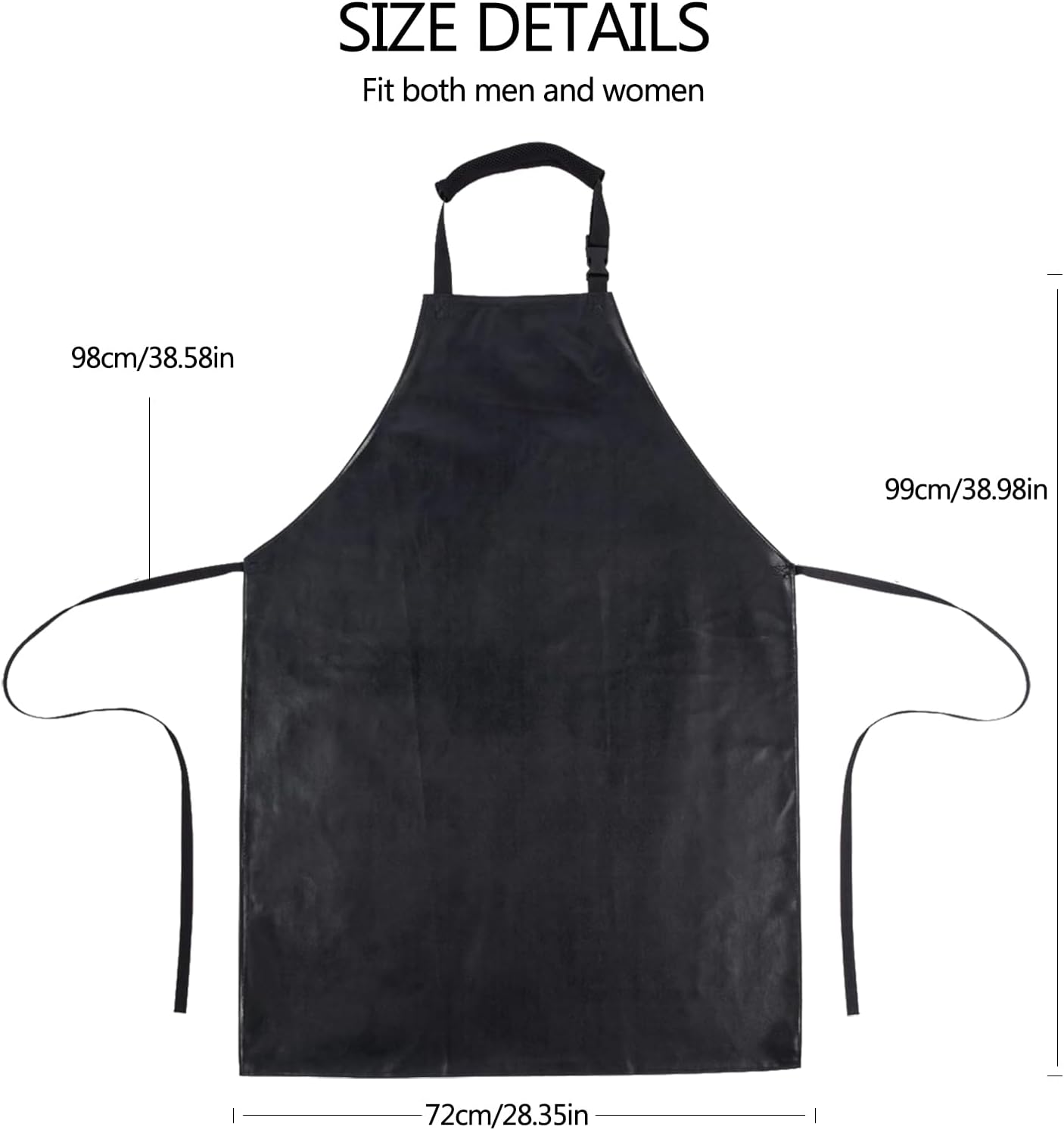 Heavy Duty Vinyl Waterproof Apron for Unisex Adult, Ultra Lightweight, Industrial Apron, Black