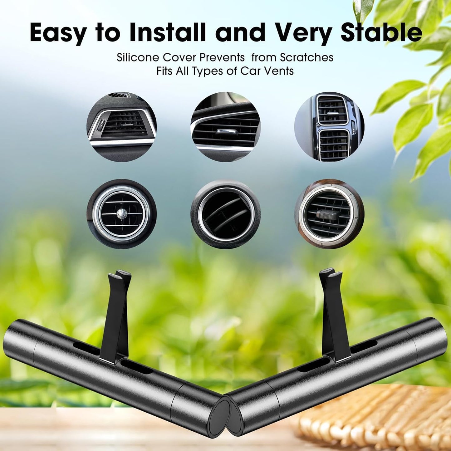 2 Custom Car Vent Diffusers Come with three custom aroma sticks