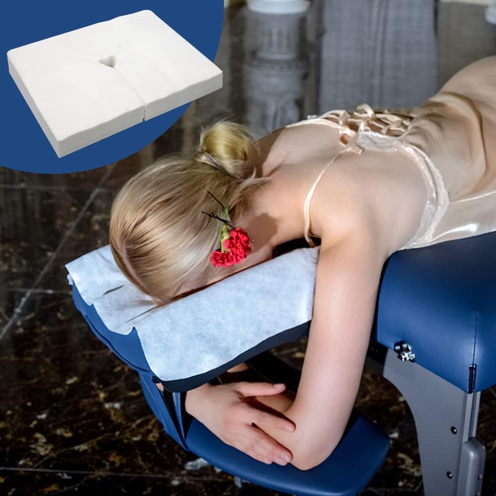 100PCS Upgrade Disposable Face Cradle Covers, Medical-Grade, Ultra Soft, Luxurious, Non-Sticking Massage Face Covers, Large Disposable Headrest Covers for Massage Tables and Massage Chairs