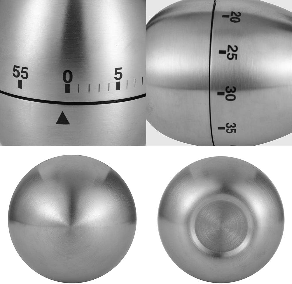 Egg Timer, Classic Egg Shaped Cooking and Baking Countdown Alarm, Manual Mechanical Timer with Loud Alarm for Kids Elderly, Home Use Kitchen Cooking Timer 0-60 Minutes, no Batteries Required