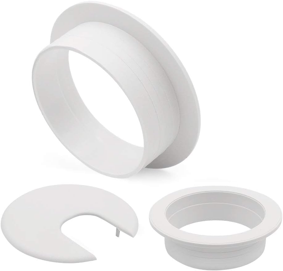 2" White Desk Grommet, Plastic Wire Organizers, Computer Cable Hole Cover Plug Cap Insert(5 Pack)