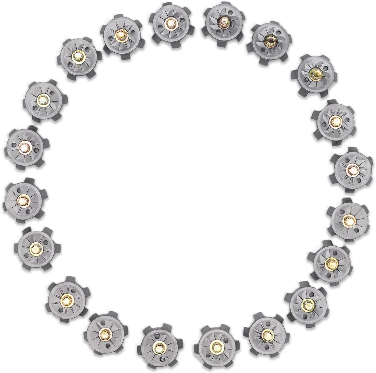 Golf Shoe Spikes Cleat Metal Thread Screw 6mm Dia, 20 Count & 1 Wrench