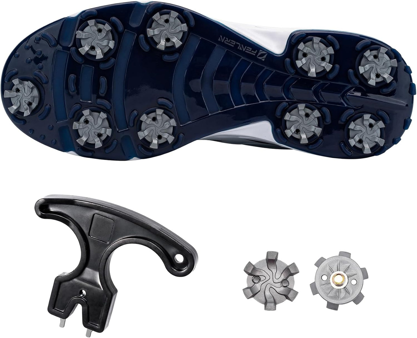 Golf Shoe Spikes Cleat Metal Thread Screw 6mm Dia, 20 Count & 1 Wrench
