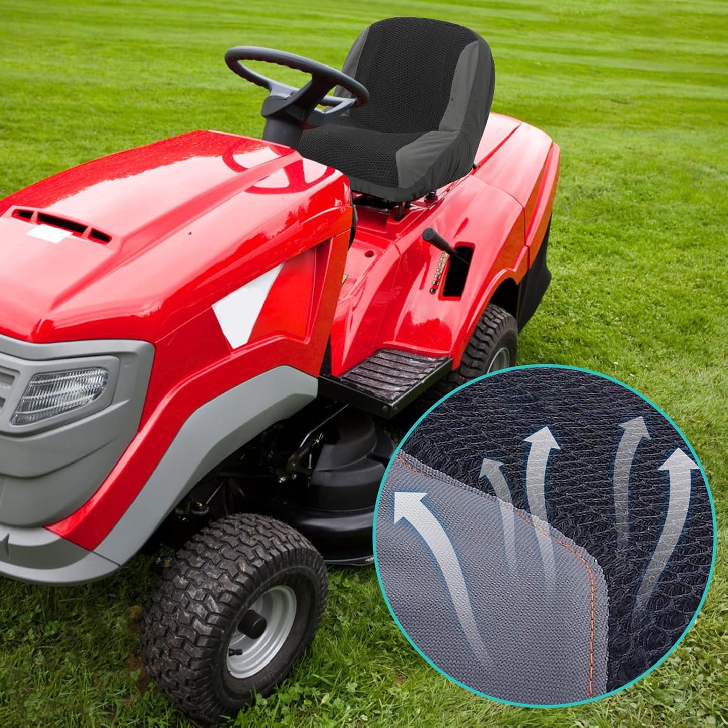 Mower Seat Cover Breathable Craftsman Mower Seat Cover Riding Lawn Mower Cushioned Waterproof Seat Cove Tractor Seat Cover Waterproof Durable Sunscreen Breathable Lawn Mower Seat Cover Black