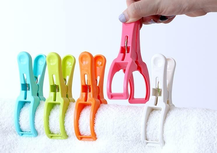 Towel Clips for Beach Chair 10 Pcs, 4.5 in, Color Plastic Lounge Chair Towel Clip, Pool Towel Clips to Prevent Towel Blowing Away, for Family use