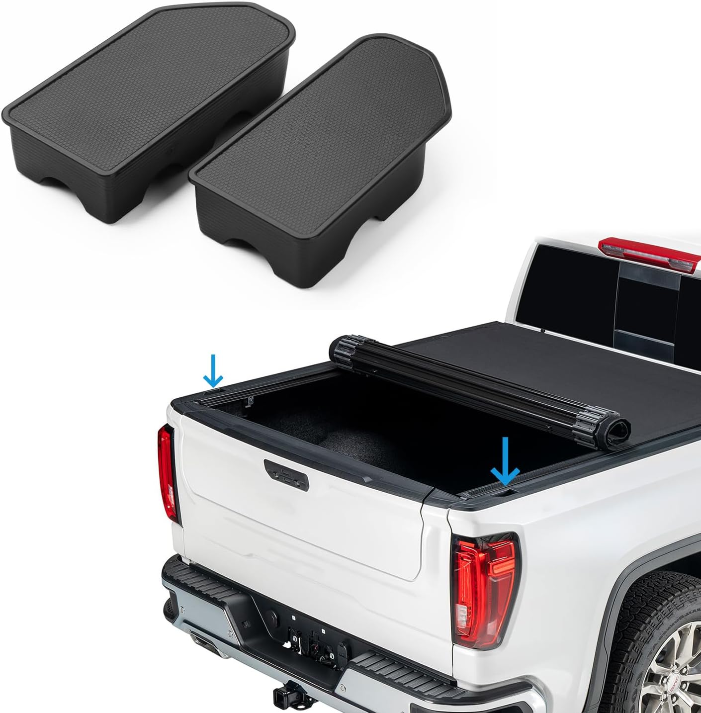 Stake Pocket Covers Custom Fit for 2019-2023 GMC Sierra 1500 Chevrolet Silverado 1500 2500HD 3500HD Truck Bed Rail Hole Plugs Stake Pocket Caps Cover (Set of 2)