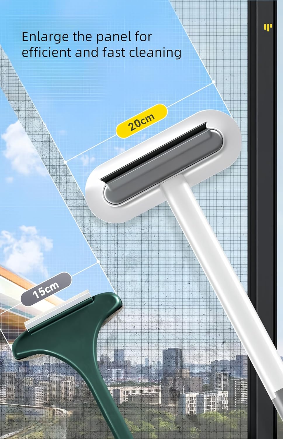 Mesh Screen Cleaner 4 in1, Wet and Dry Dual-Use Window Screen Cleaning Brush, Multi Window Cleaner Tools Window Glass Net Cleaner Squeegee, Groove Brush, Pet Hair Cleaner