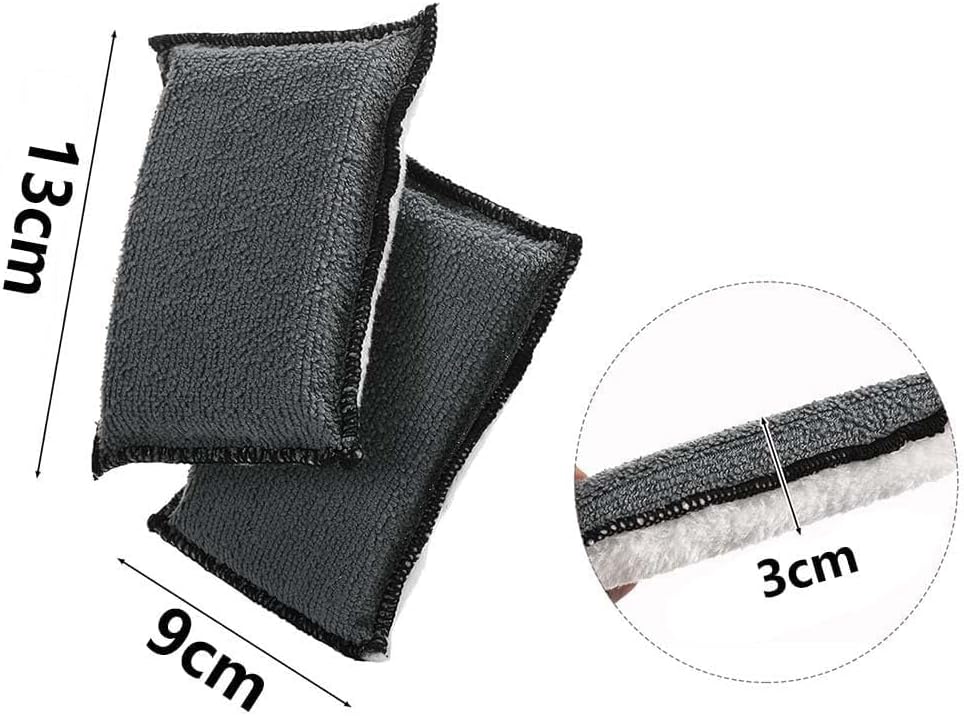 6 PCS Car Interior Cleaning Sponge, Microfiber Scrubbing Pads for Plastic Leather Upholstery, Auto Detailing Scrub Pads, Reusable Multi Surface Sponges