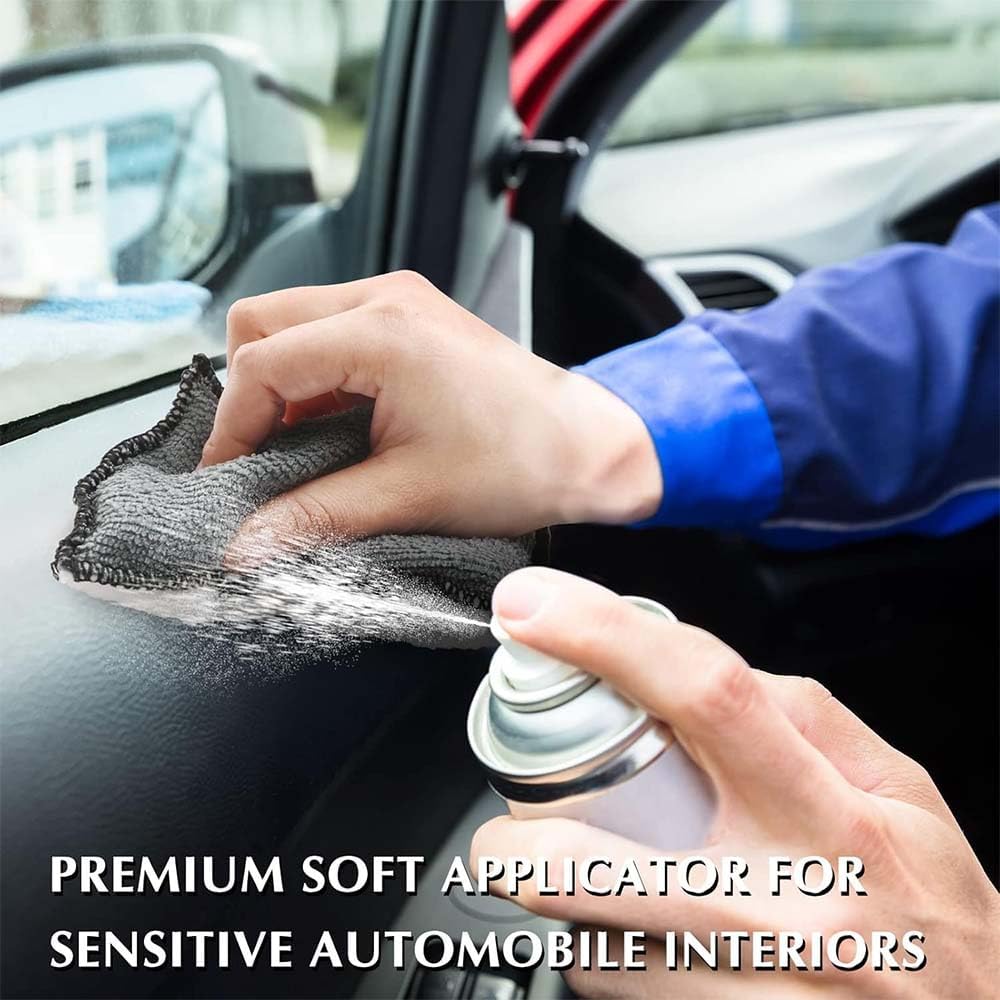 6 PCS Car Interior Cleaning Sponge, Microfiber Scrubbing Pads for Plastic Leather Upholstery, Auto Detailing Scrub Pads, Reusable Multi Surface Sponges