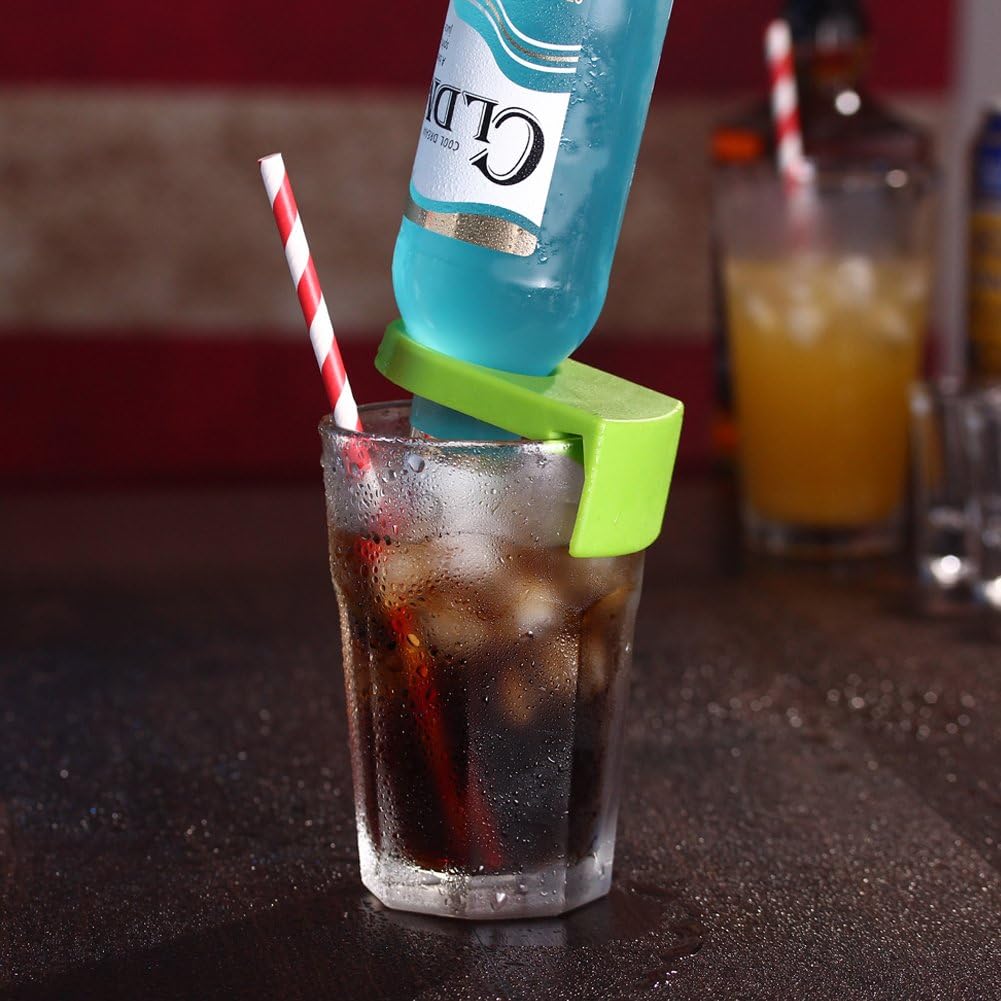10pcs ABS Drink Clips Bottle Buckle Holders Beer Cocktail Snap for Schooner & Goblet Glasses (Random Color)