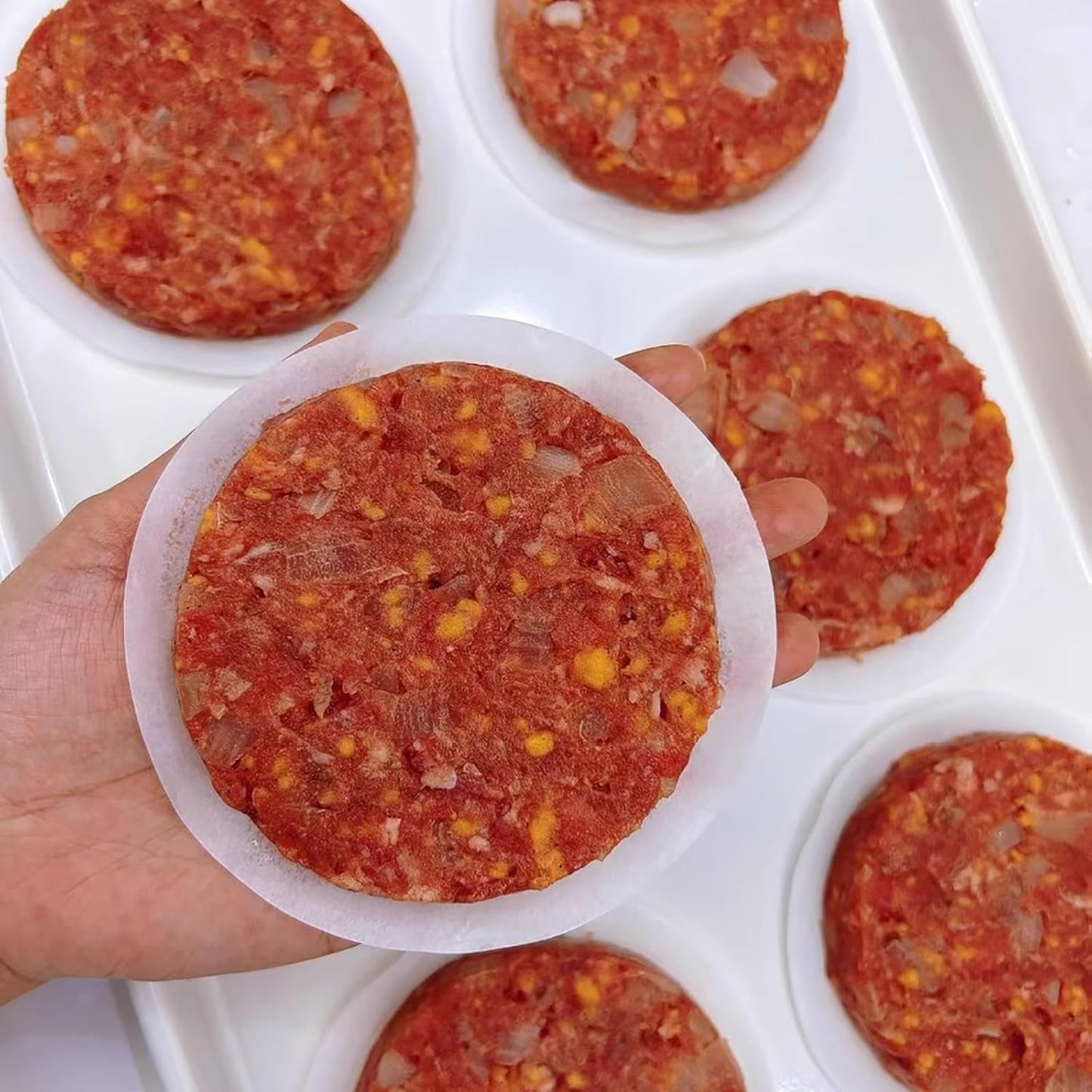 1500pcs Hamburger Patty Paper, 4.5IN Non-Stick Wax Papers, Round Parchment Paper, Food-Grade Burger Sheets for Patty Separating, Freezing, BBQ, Ground Beef and Turkey