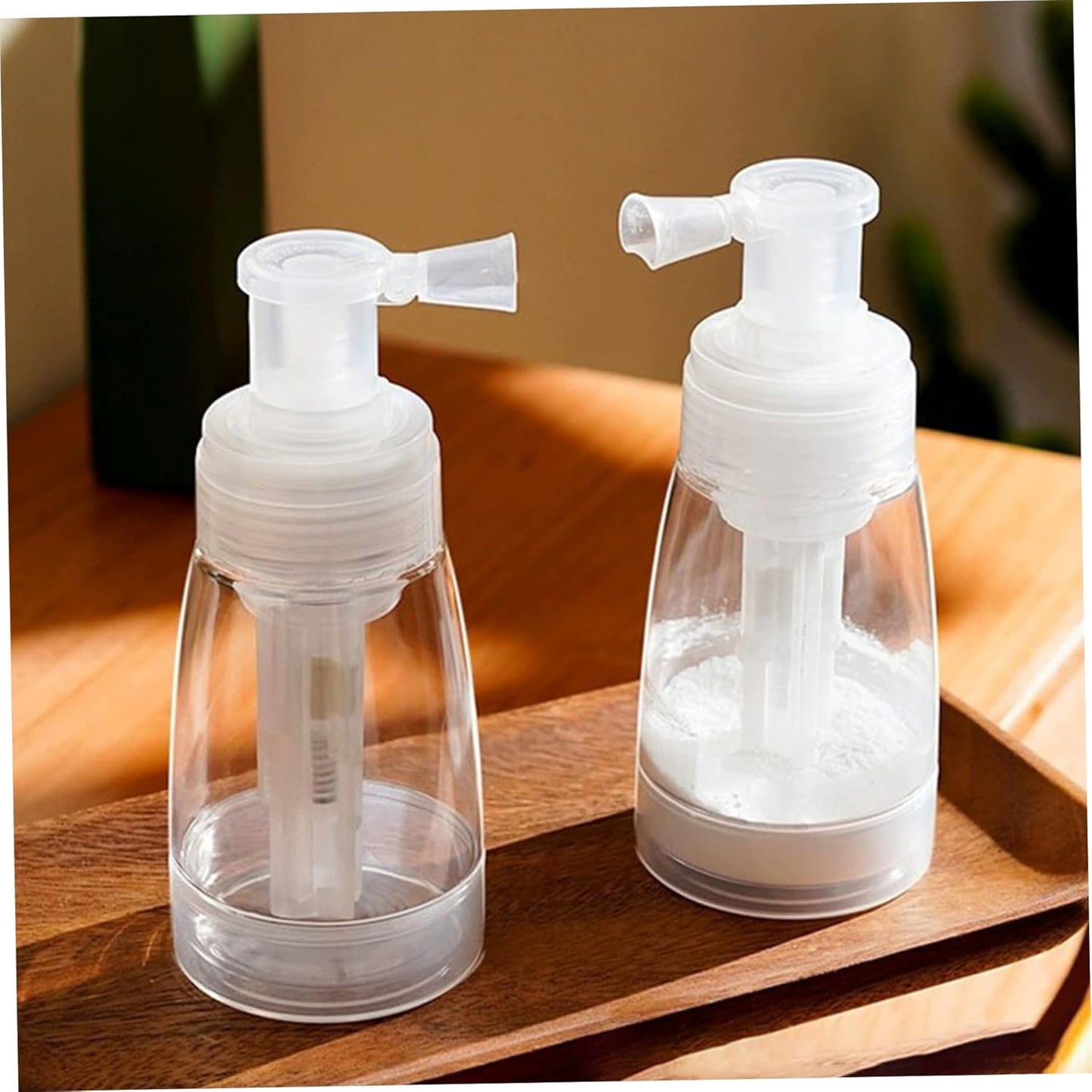 2PCS Powder Spray Bottle, 180ml Portable Powder Dispenser with Converging Nozzle, Powder Container Even Dispensing Powder Spray for Baby Powder, Body Powder and Even Edible Glitter